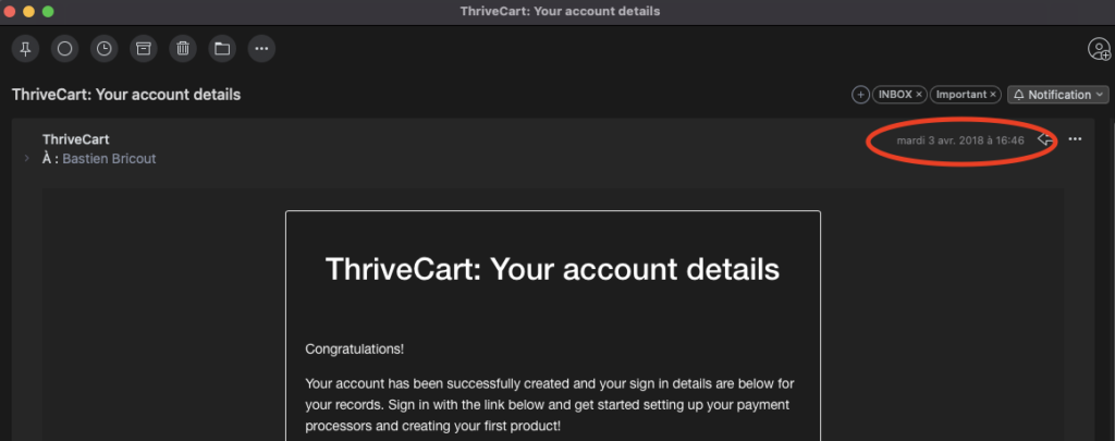 preuve d'achat thrivecart